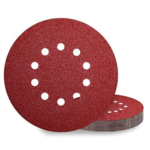 KONGMING 10 Pezzi Dischi Abrasivi 225 mm Grana 40