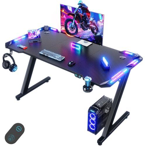 Devoko Scrivania Gaming LED 120x60cm con Accessori
