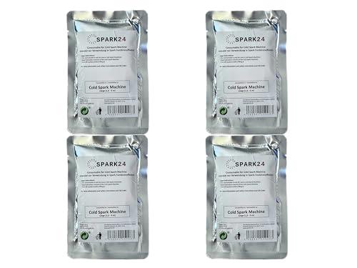 Spark24 Granuli per Cold Spark Machine, 4x200g Polvere Titanium Sparks, CS-4X-LARGE