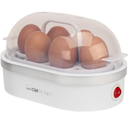Clatronic EK 3497 Cuociuova Elettrico, Bianco/Argento