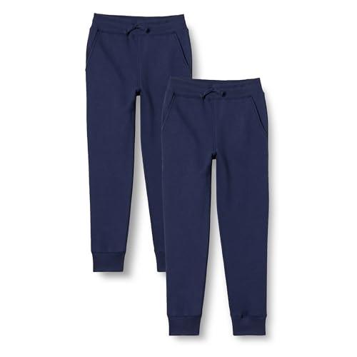 Amazon Essentials Pantaloni Sportivi Jogger in Pile Bambini e Ragazzi, Pacco da 2, Blu Marino, 5 Anni
