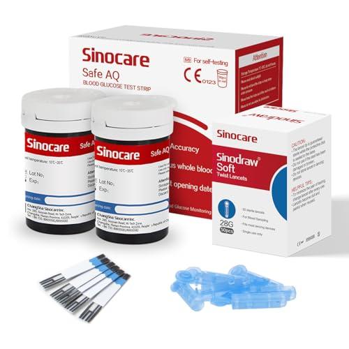 Sinocare Strisce Glicemia per Safe AQ Smart e Voice (50 Strisce + 50 Lancette)