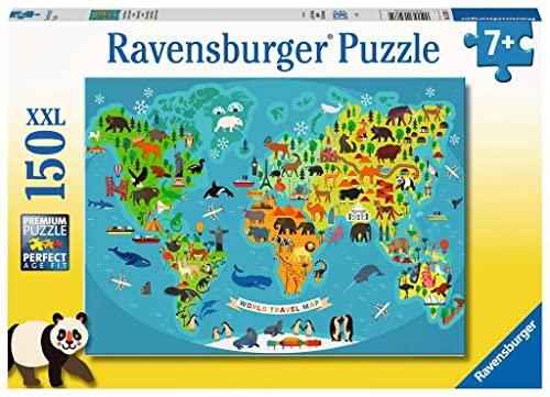 Puzzle 150 pezzi XXL Ravensburger La mappa del mondo degli animali