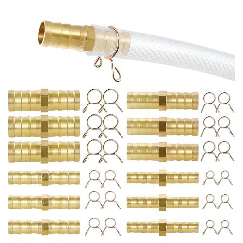 YIXISI 12 Pezzi Connettori Linea Carburante in Ottone con Fascette