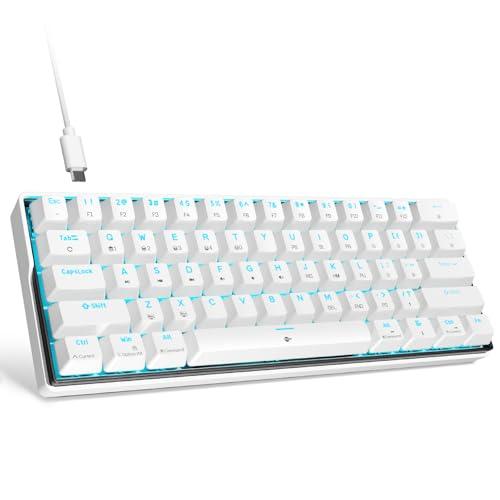 KEMOVE K61SE Tastiera Gaming Meccanica Clicky Blue Switch - Layout US, Bianca