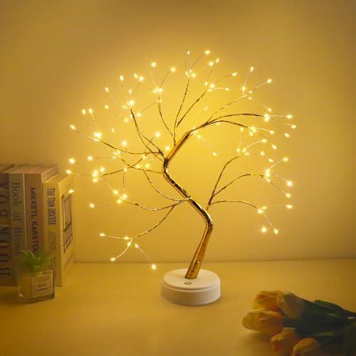 CNMTCCO Albero di Luci LED, 108 LED, Decorazione Interna, Ramo Regolabile, USB/Batteria, Luce Bianca Calda