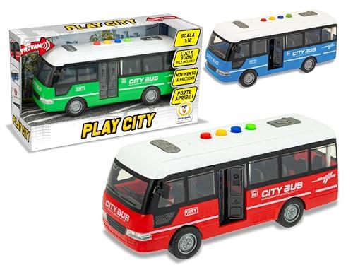 Teorema - Bus Giocattolo per Bambini, Scala 1:16, con Luci e Suoni