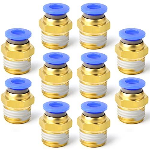 Raccordi Pneumatici ERGAOBOY PC4-02, Tubo OD 4mm x 1/4 BSP Maschio - Confezione da 10