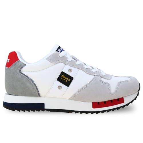 Blauer Queens01 Sneakers Uomo, Bianco/Rosso/Blu, 45 EU - S6QUEENS01-MES-WRN