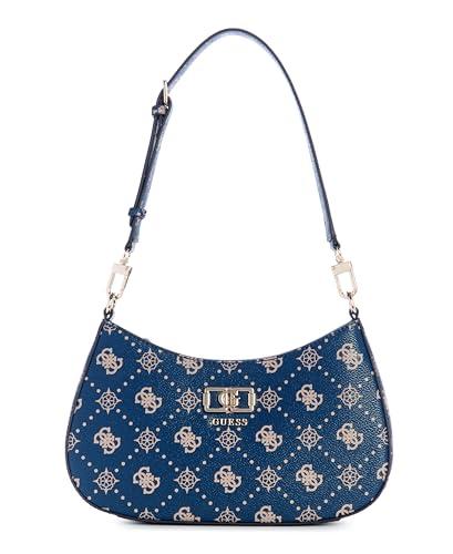 GUESS Borsa a tracolla con logo Emelie, logo blu navy, taglia unica, borsa a tracolla con logo Emelie