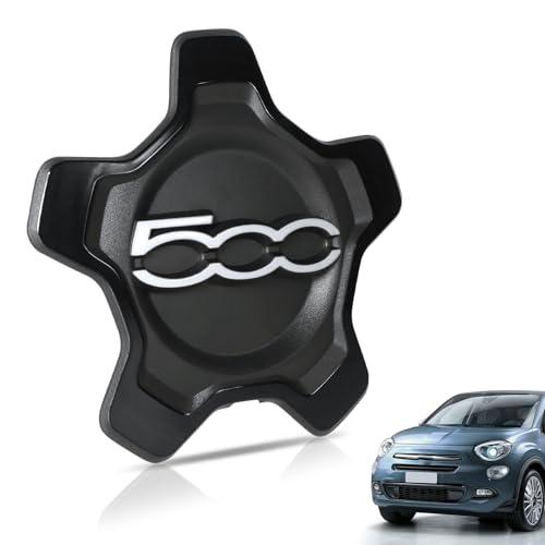 Coprimozzo per Fiat 500x - Ricambio Originale (Bianco con Bordo Nero e Testo Bianco)