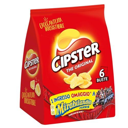 Cipster The Original, Chips di Patate Croccanti, Gusto Leggero e Forma Iconica, Multipack 6x22g