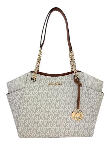 Michael Kors Borsa a tracolla Jet Set Large Signature Logo, Vaniglia.