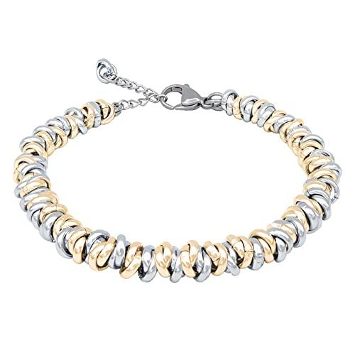 Bracciale Donna Regolabile Nodini Intrecciati Acciaio Alluminio Morbido 6 mm ParticolarModa