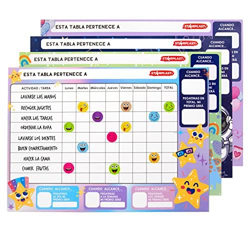 Tabelle di Ricompensa per Bambini STARPLAST - Kit Completo con Adesivi e Design Divertenti