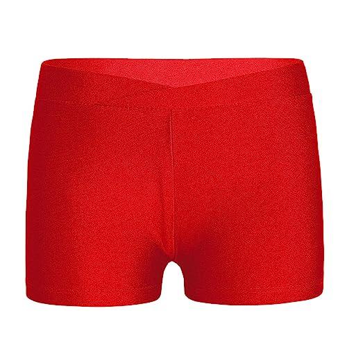 Freebily Pantaloncini Danza Bambina Ginnastica Artistica Pantaloni Corti Aderenti Danza Moderna Shorts Leggings Corti da Balletto Danza Classica Ballerina Culotte Sportswear Rosso 13-14 Anni