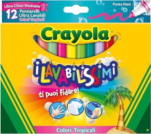 Crayola Lavabilissimi Pennarelli Punta Maxi Colori Tropicali