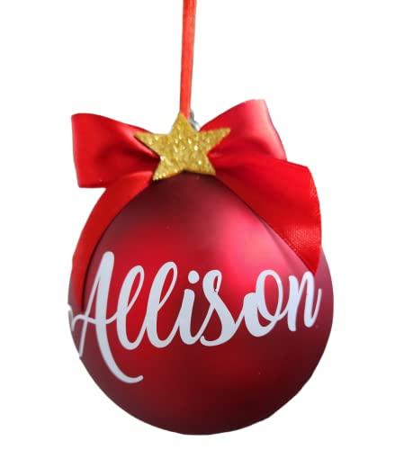 Palla di Natale in Vetro Rossa Opaca Personalizzata 10cm