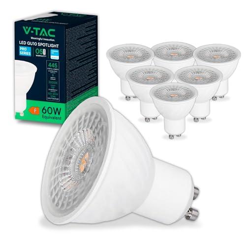 V-TAC 6x Lampadine LED GU10 6W Chip SAMSUNG Luce Calda 3000K