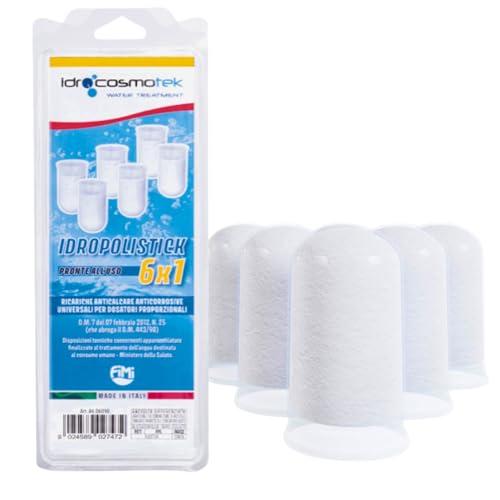 Polifosfati per Caldaia Ricarica - 6 Cartucce Universali per Dosatori Caldaia - Filtro Anticalcare Caldaia a Lunga Durata - Made in Italy