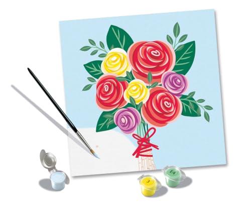 Ravensburger - CreArt Serie Trend Quadrati: Bouquet di Rose, Dipingere con i Numeri