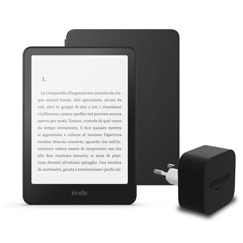 Kindle Paperwhite Signature Edition (2024) + Copertura in Tessuto Amazon + Alimentatore Amazon PowerFast 9W