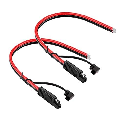 Butyeak Cavo di Prolunga SAE 18 AWG - Connettore SAE per Pannelli Solari, Moto, Auto e Altro (30cm) - Set da 2