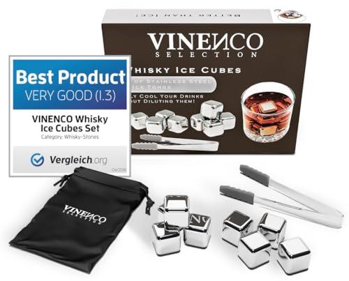 Cubetti di Ghiaccio Riutilizzabili in Acciaio e Pietra, Set Regalo per Amanti del Whisky e Cocktail