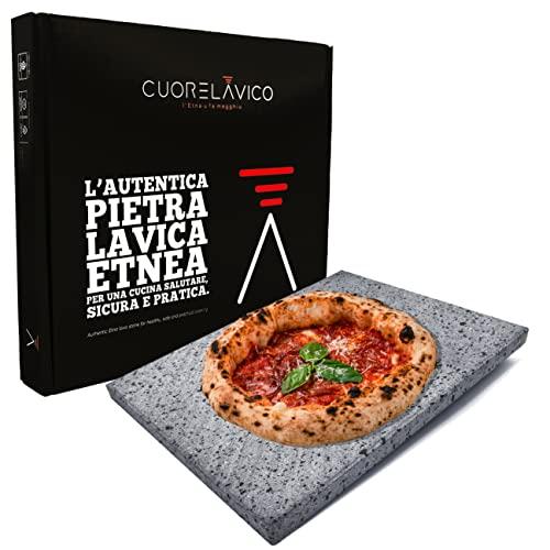 Piastra Refrattaria in Pietra Lavica Etnea per Pizza - 39x30x2 cm
