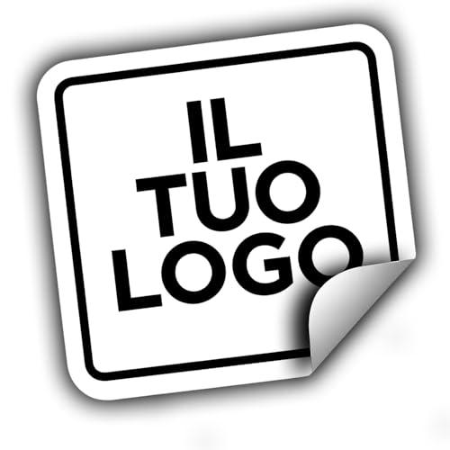 100 Adesivi Personalizzati - Etichette Aziendali con Logo - Formato Quadrato 6x6 cm