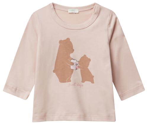 United Colors of Benetton T-Shirt Manica Lunga Rosa - Cotone Biologico