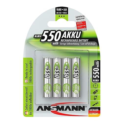 ANSMANN 4x Batterie Ricaricabili AAA 550 mAh NiMH