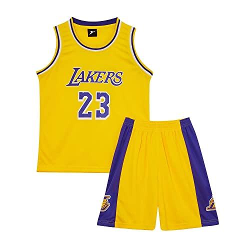 Completo Basket Bambino Huniam - Maglia e Pantaloncini Gialli