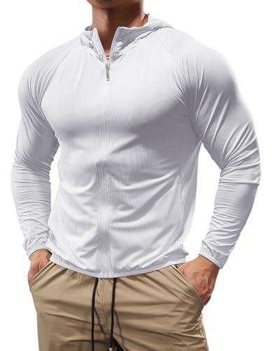 Palglg Felpa Sportiva con Cappuccio Uomo - Giacca Leggera con Zip Completa per Fitness, Corsa e Attività Outdoor