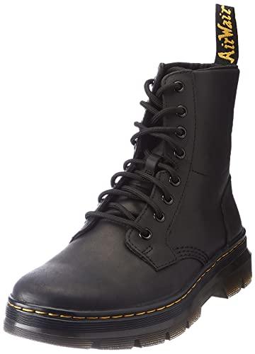 Dr. Martens Combs Leather, Stivali alla Moda Unisex-Adulto, Black Wyoming, 46 EU
