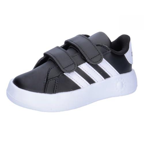 adidas Grand Court 2.0 Shoes Kids, Tennis Shoes Unisex - Bimbi 0-24, Black White, 24 EU