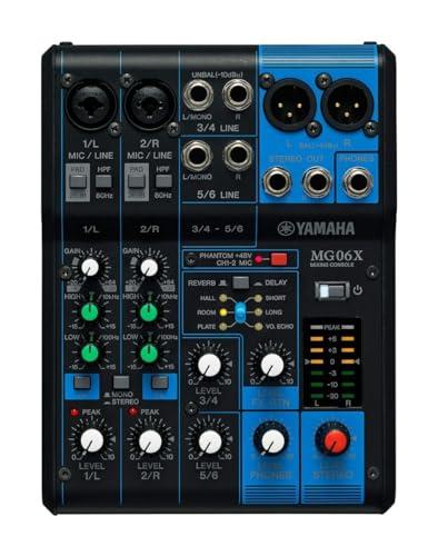 Yamaha MG06X Mixer Audio - Console di Mixaggio Compatta con 6 Canali d'Ingresso e Preamplificatori Microfonici D-PRE