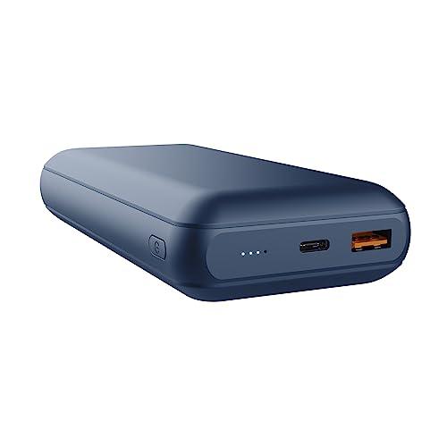 Trust Redoh Power Bank 20000mAh 20W Alta Velocità, PD 18W USB-C, QC 3.0 USB, 50% Plastica Riciclata, Cavo Incluso, Caricatore Portatile iPhone, iPad, Samsung, Xiaomi, Huawei, Tablet - Blu