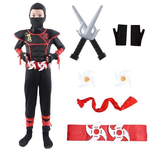 Wizland Ninja Vestito Fancy Ninja Costume Ragazzo Ninja Costume per Bambini Costume Halloween Carnevale Costume 3-13 anni