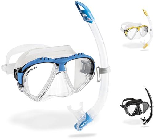 Cressi Set Matrix + Gamma Clear/Blue - Maschera e Snorkel per Snorkeling e Immersioni