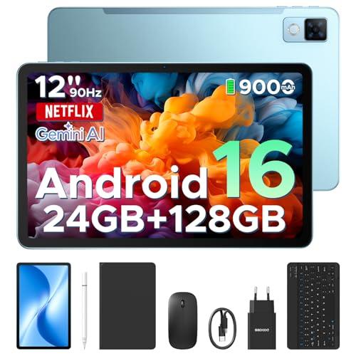 DOOGEE U12 Tablet Android 16 con Tastiera, 24GB RAM, 128GB ROM, 12 Pollici FHD+