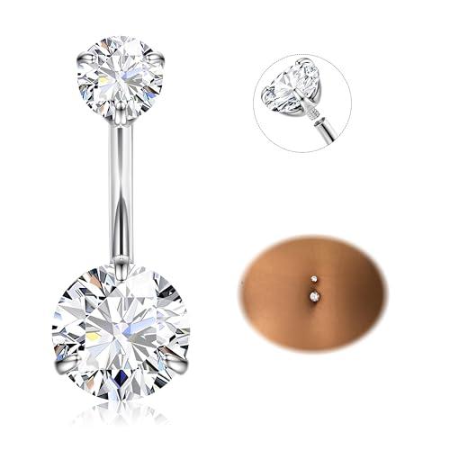 Diamday Piercing Ombelico Titanio G23 con Zircone Cubico