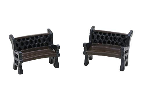 Toyland® - Mini Decorazione Natalizia da Collezione, Villaggio, 2 Panchine