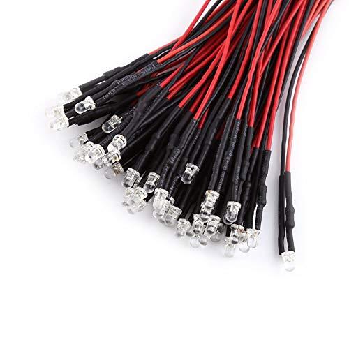 Diodi led testa rotonda 3 mm 12V Confezione 10 pezzi colori a scelta (bianco freddo)
