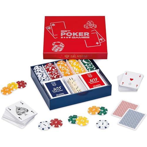 Dal Negro - Set professionale completo carte e fiches da poker