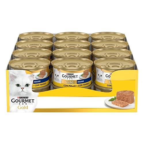 GOURMET Gold Mousse con Pollo - Alimento Umido per Gatti Adulti (24 x 85g)