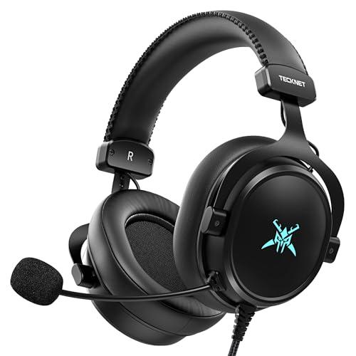 TECKNET Cuffie Gaming PS5 PS4 PC Xbox con Microfono Noise Cancelling e LED