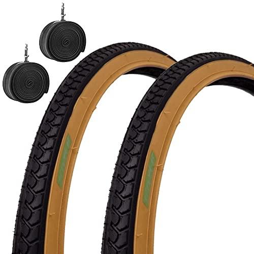 EBA26PXE 2 COPERTONI 26 X 1 3/8 (37-590) + CAMERE Pneumatici Nero para per Bici City Bike Stradale Adulto Vintage