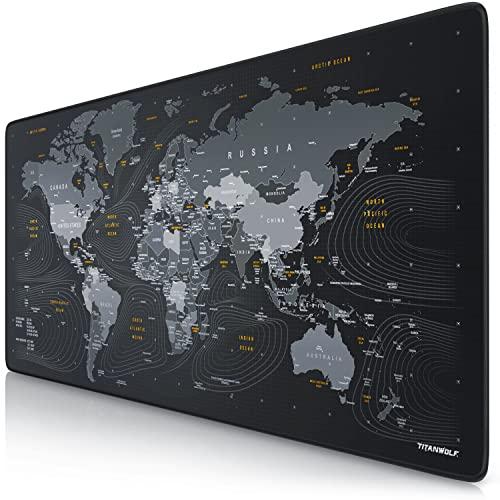 TITANWOLF - XXL Tappetino per Mouse da Gioco World Map
