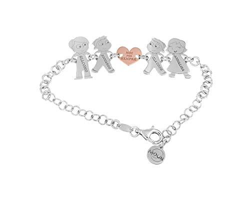 Bracciale Personalizzato Famiglia in Argento 925 con Incisione Nomi